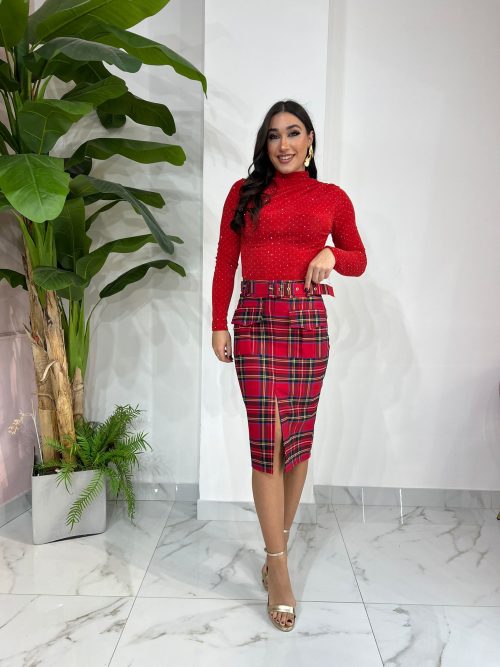 Gonna tartan cinturone