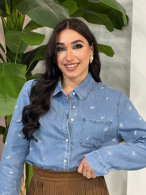Camicia jeans fiocchettini